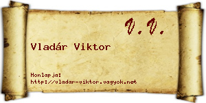 Vladár Viktor névjegykártya